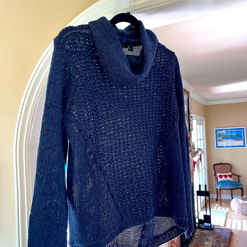 Navy sweater with cowl neck-purchased from stitch fix